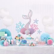 Iridescent Shimmering Mermaids Seashell Wall Decorating Kit, 9pc