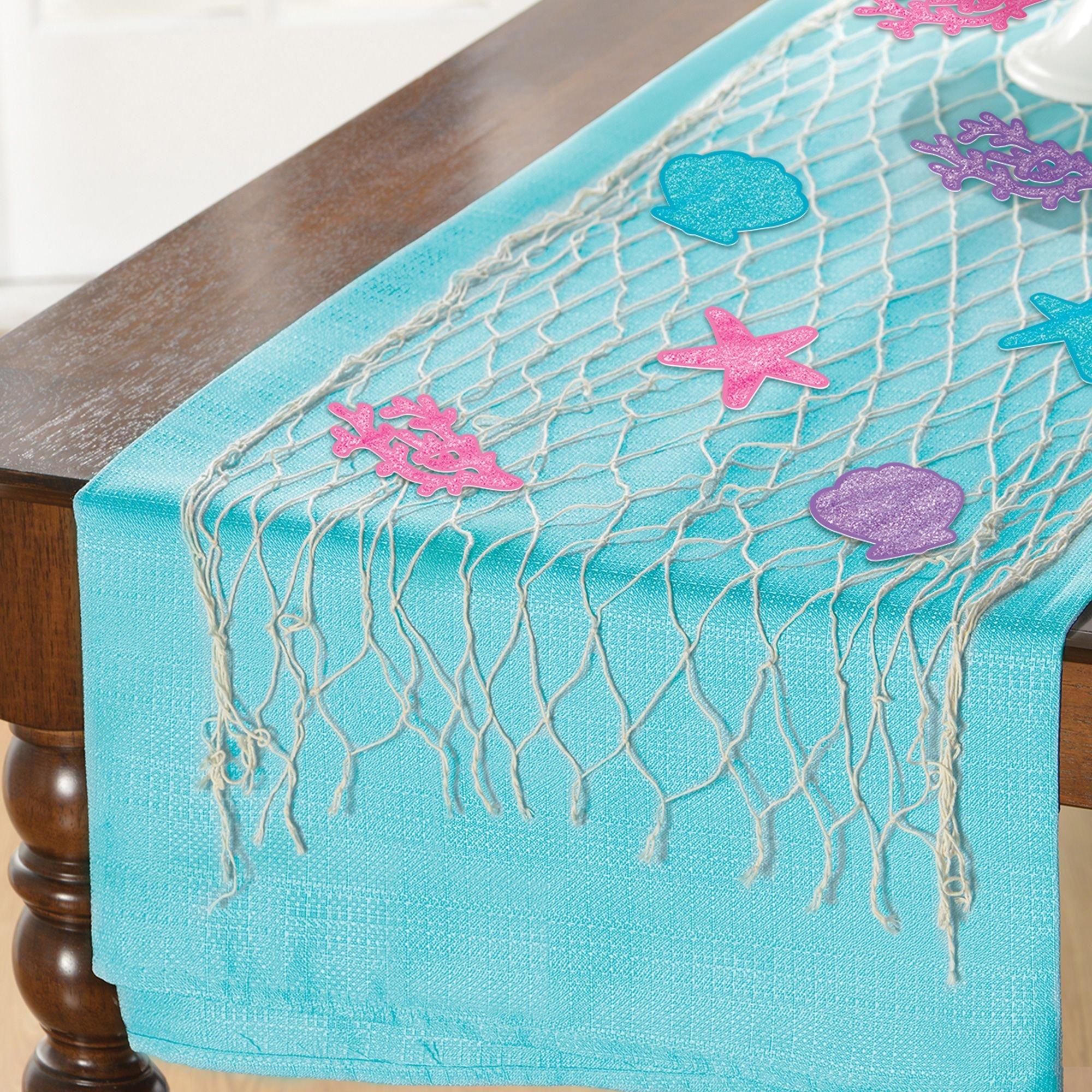 Glitter Shimmering Mermaids Fishnet Table Runner Decorating Kit