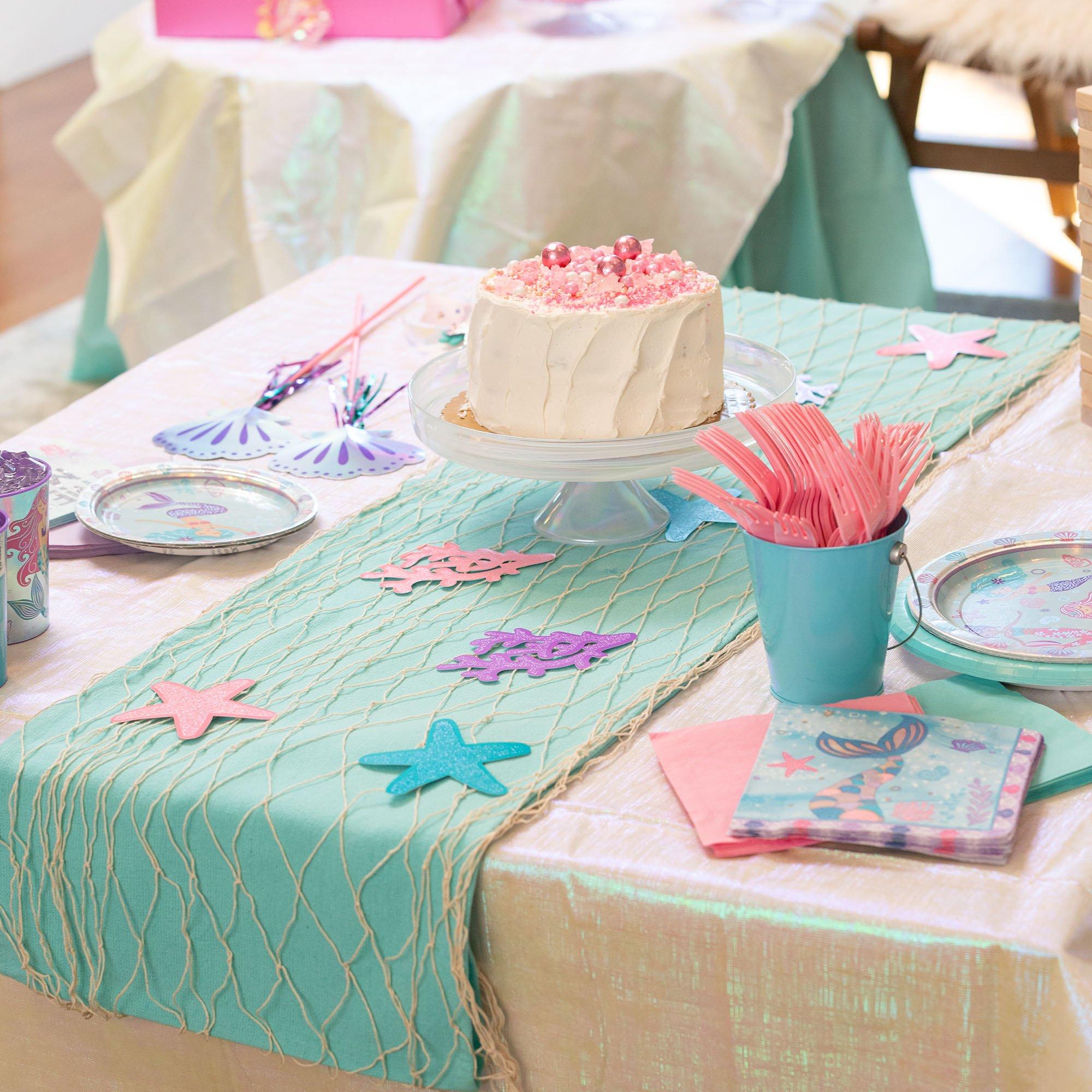 Shimmering Mermaid Fish Net Table Runner - Party WOW