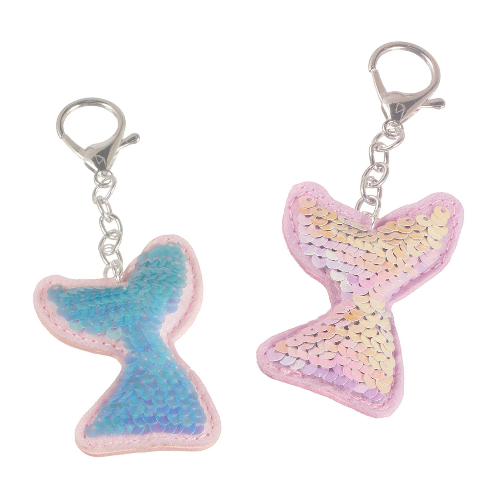 Shimmering Mermaids Flip Sequin Keychains, 3in, 4ct