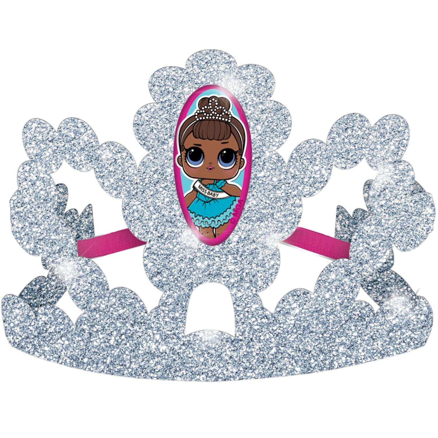 Glitter L.O.L. Surprise! Together 4-Eva Cardstock Tiaras, 6.4in x 3.5in, 8ct
