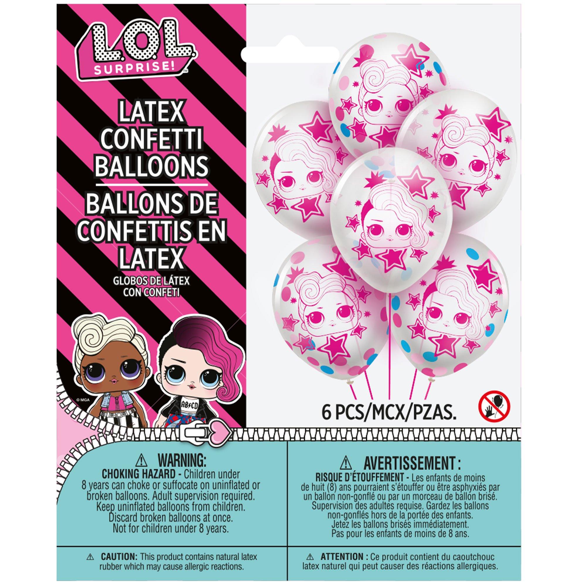 6ct, 12in, L.O.L. Surprise! Together 4-Eva Confetti Latex Balloons