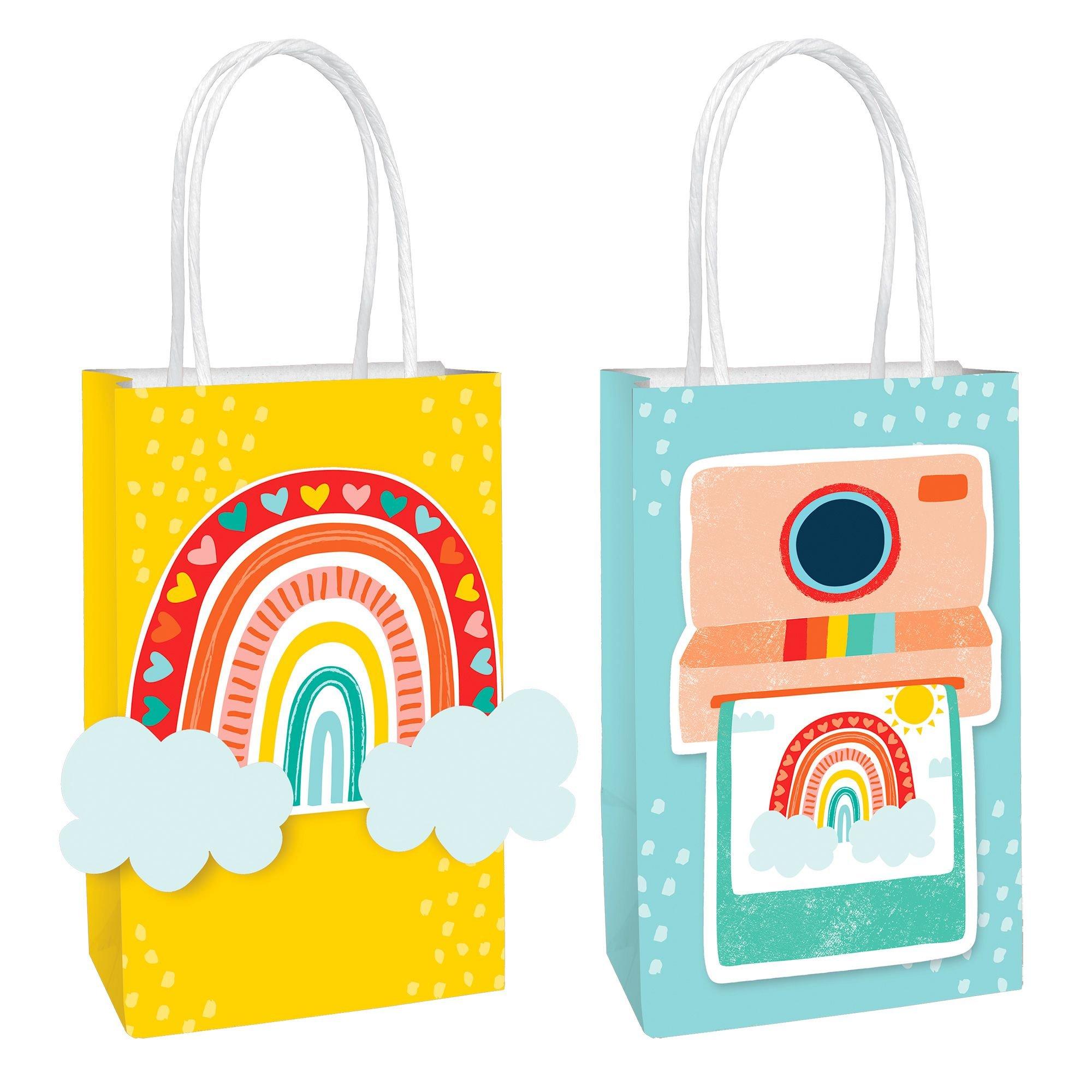 Retro Rainbow Create Your Own Kraft Favor Bag Kit 8ct Party City