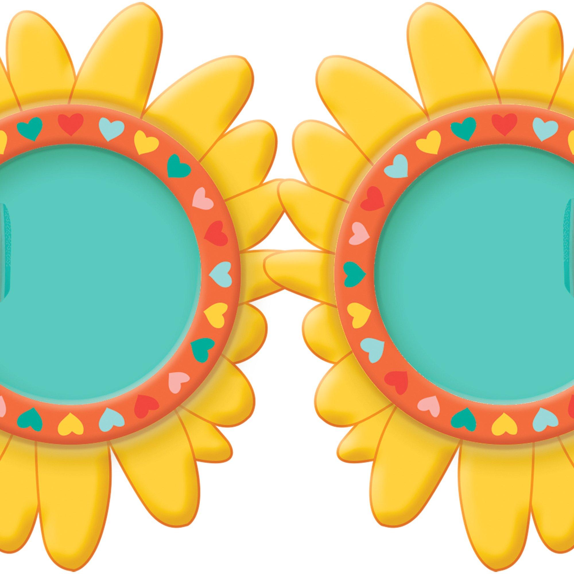 Sunflower Plastic Glasses for Kids - Retro Rainbow