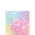 Iridescent Luminous Rainbow Star Paper Beverage Napkins, 5in, 16ct