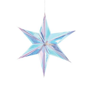 Iridescent Luminous 3D Foil Star Decoration, 24in