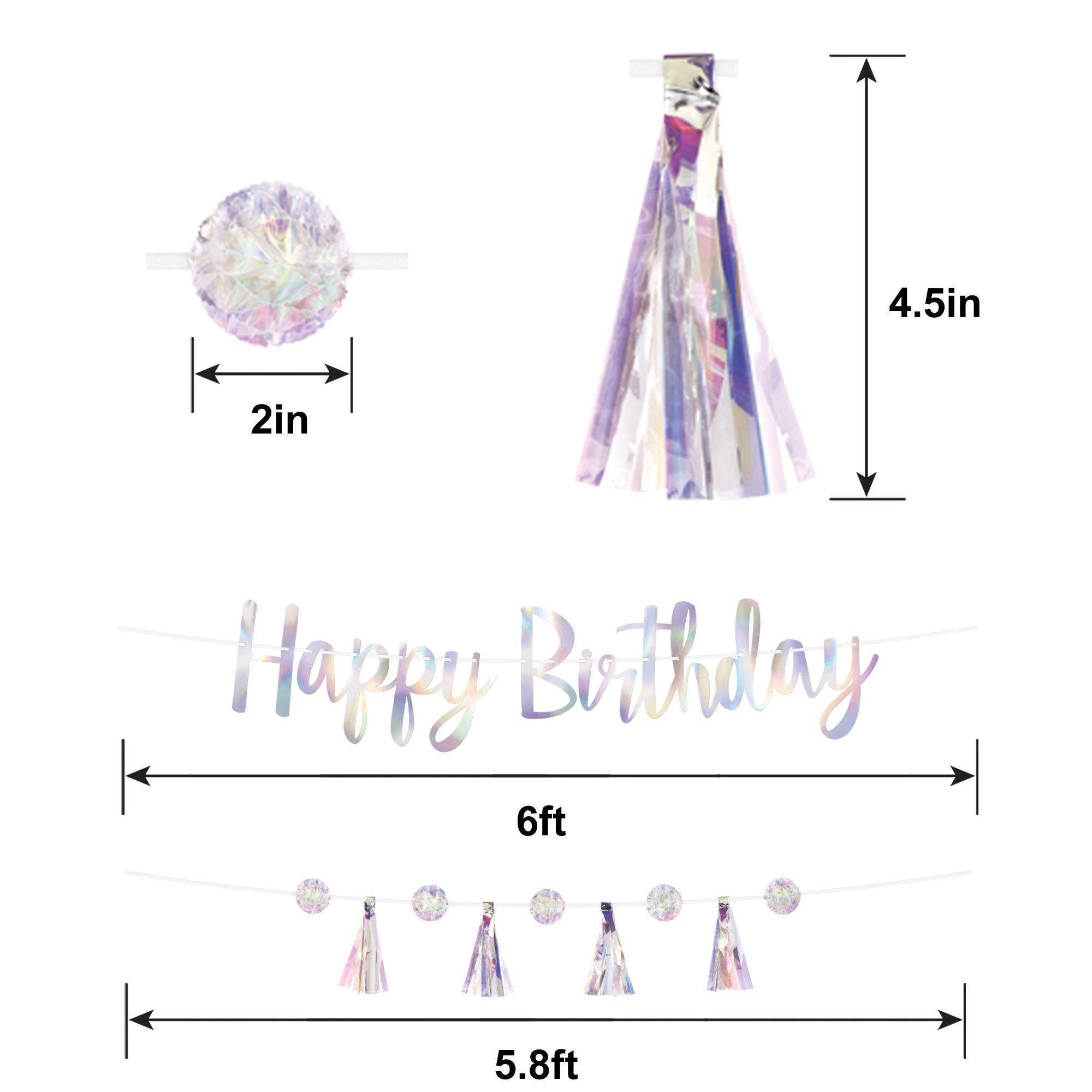 Iridescent Luminous Birthday Banners, 2ct