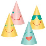 Mini All Smiles Smiley Face Party Hats, 3.3in x 3.6in, 8ct