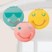 All Smiles Smiley Face Paper Lanterns, 9.5in, 3ct
