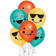 All Smiles Smiley Face Latex Balloons, 12in, 6ct
