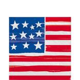 Painted Patriotic American Flag Lunch Napkins, 6.5in, 100ct