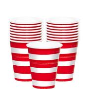 Painted Patriotic Striped Paper Cups, 9oz, 50ct