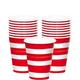 Painted Patriotic Striped Paper Cups, 9oz, 50ct