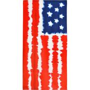 Patriotic Tie Dye American Flag Beach Towel, 30in x 5ft
