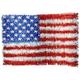Hanging American Flag Tinsel Decoration, 19in x 12.86in