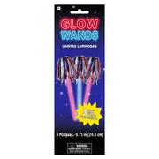 Red, White & Blue Pom Pom Glow Wands, 9.75in, 3ct