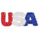Hanging Red, White & Blue USA Tinsel Decoration, 22.8in x 8.3in