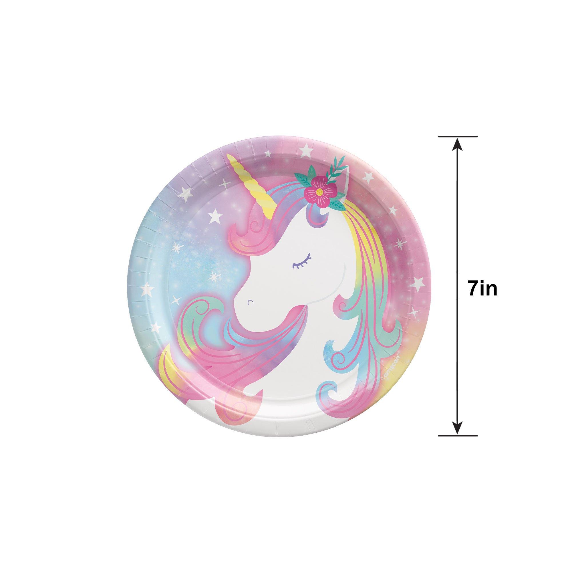 Enchanted Unicorn Round Paper Dessert Plates, 7in, 8ct