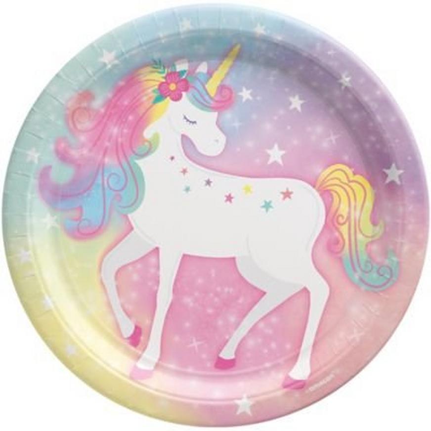 Enchanted Unicorn Round Paper Lunch Plates, 9in, 8ct