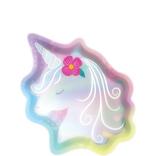 Iridescent Enchanted Unicorn Shaped Paper Plates, 7in, 8ct