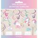 Enchanted Unicorn Foil Swirl Decorations, 12ct