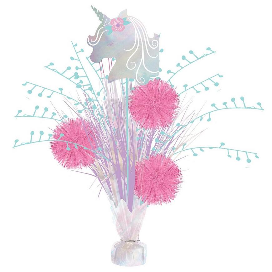 Enchanted Unicorn Tinsel Burst Centerpiece, 18in