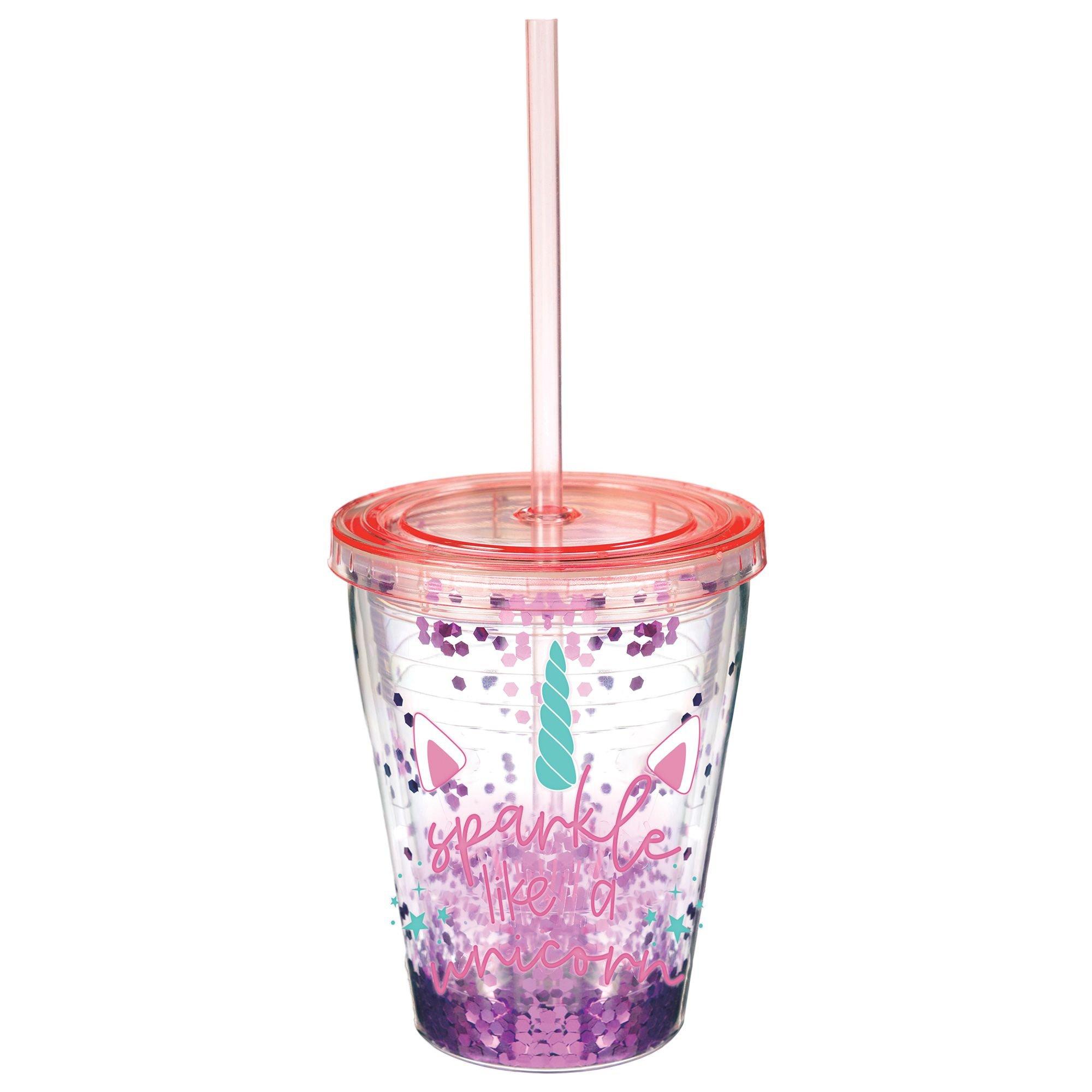 Valentines Day Gift Unicorn Travel Tumbler With Straw Reusable Cup Double  Wall Plastic Straw Cup For Ice Drinking Birthday Gift Unicorn Gel 450ml 15  22oz, Free Shipping, Free Returns