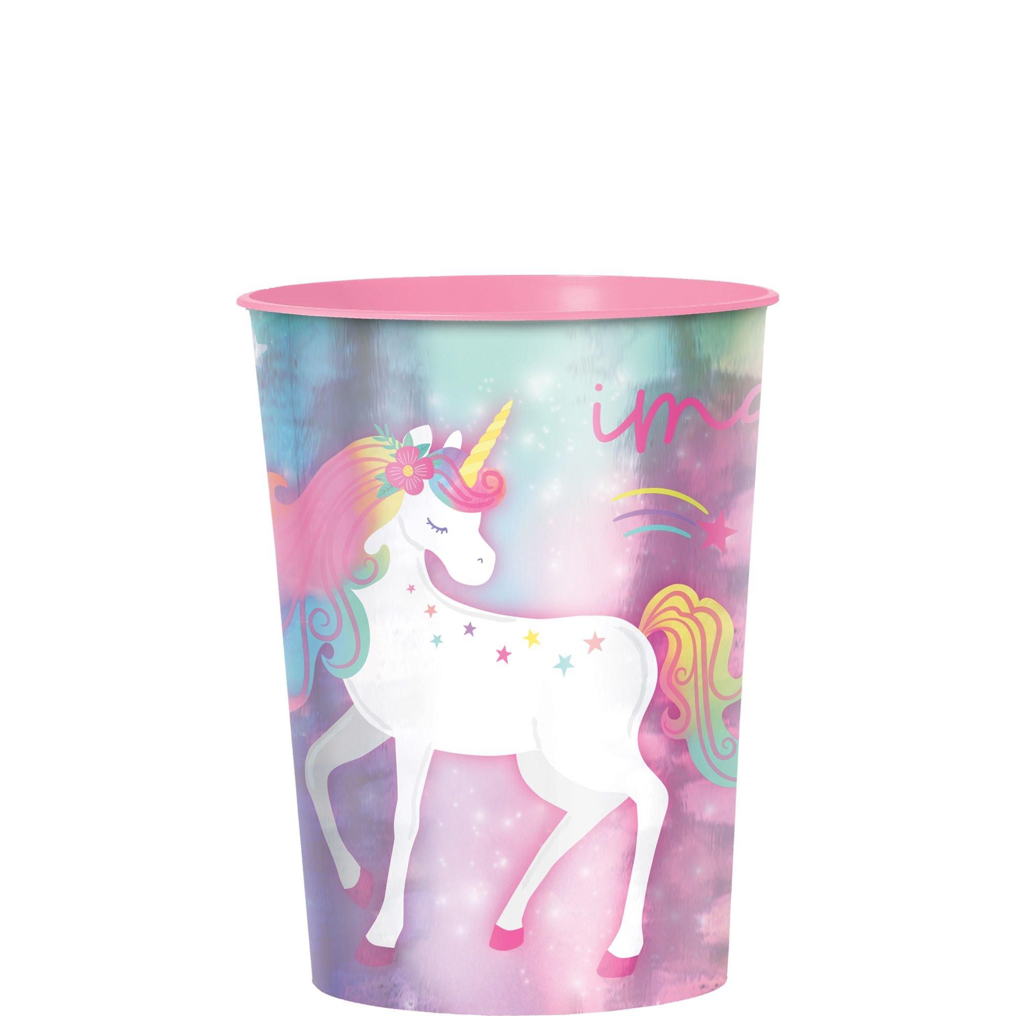 Metallic Enchanted Unicorn Plastic Favor Cup, 16oz