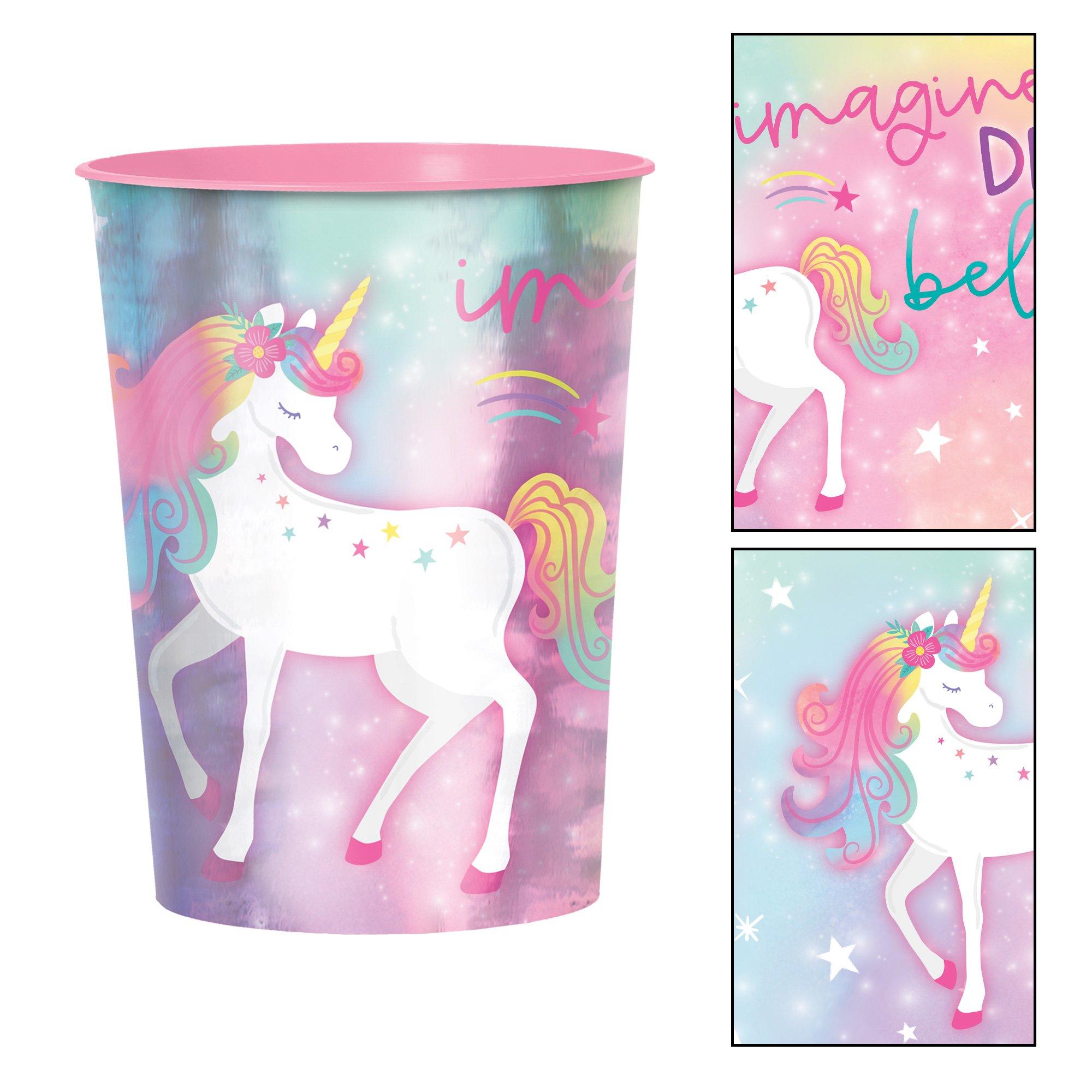 Metallic Enchanted Unicorn Plastic Favor Cup, 16oz