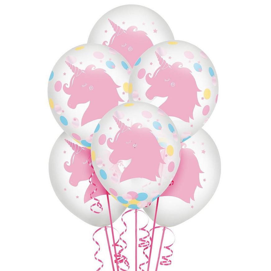 Vaag vallei Kan niet lezen of schrijven Magical Rainbow Unicorn Confetti Balloons 6ct | Party City