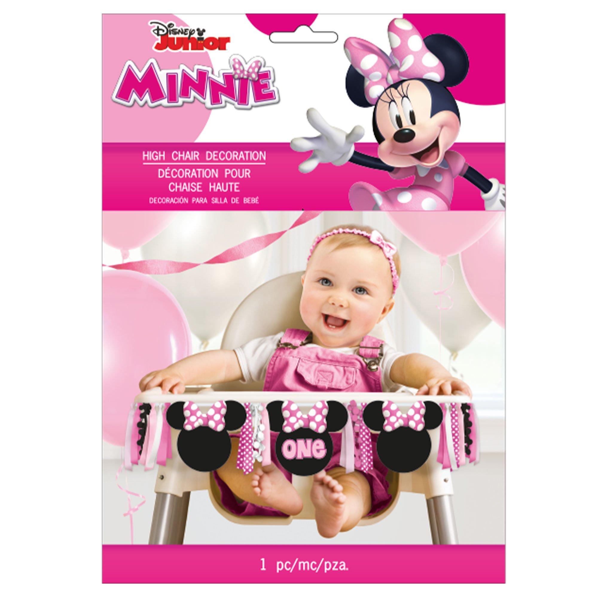 Minnie Mouse Forever 1st Birthday Fabric & Ribbon High Chair Decoration, 38in