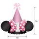 Glitter Minnie Mouse Forever 1st Birthday Cardstock & Fabric Party Hat, 5in x 7in