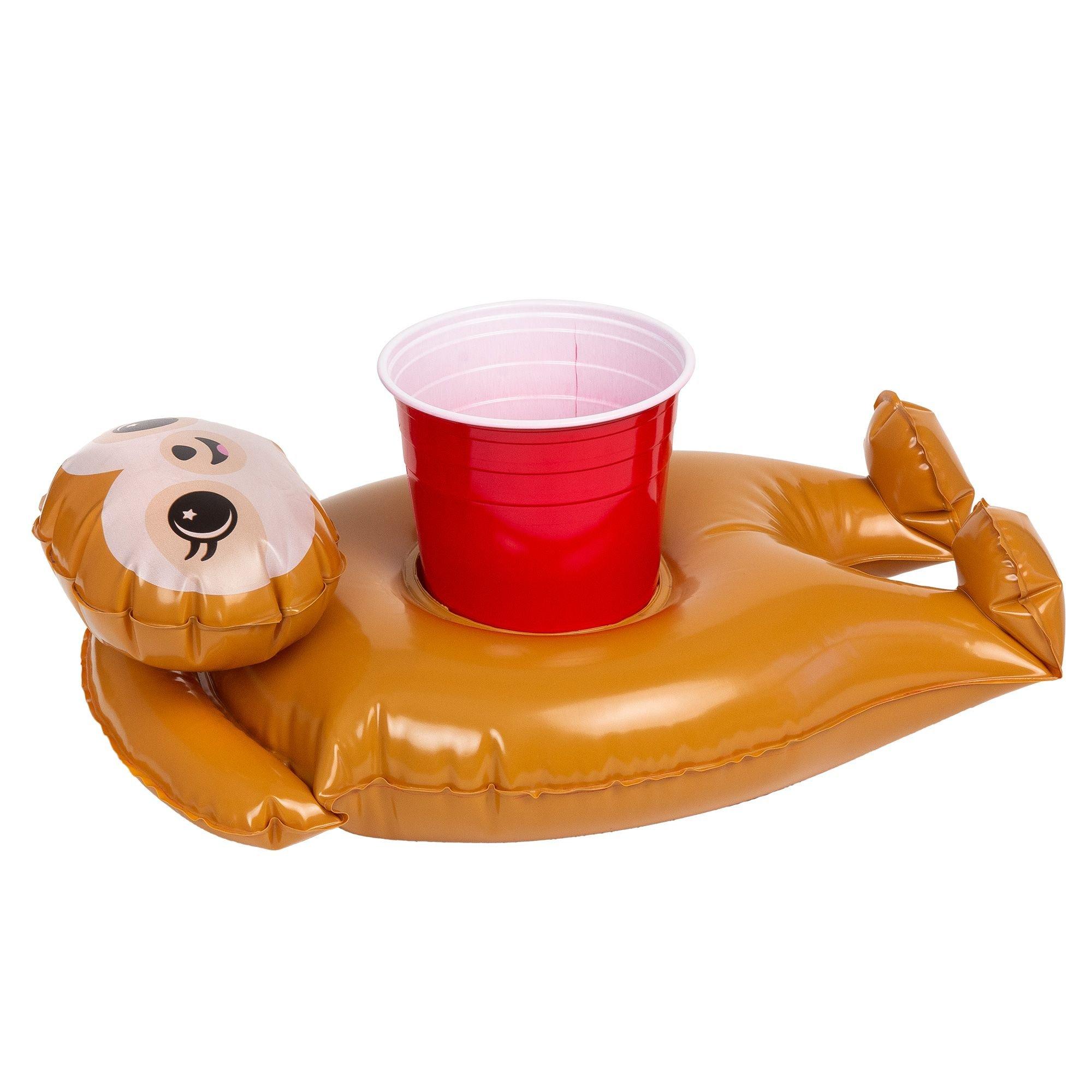 Inflatable Sloth Drink Float, 7.4in x 13in