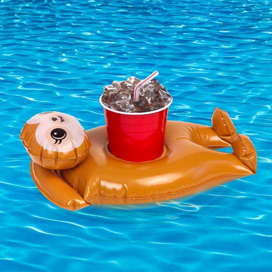 Inflatable Sloth Drink Float, 7.4in x 13in