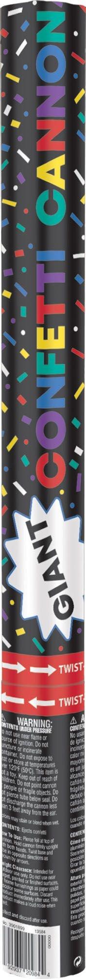 Giant Rainbow Foil & Tissue Paper Confetti Cannon, 2in x 24in Party City