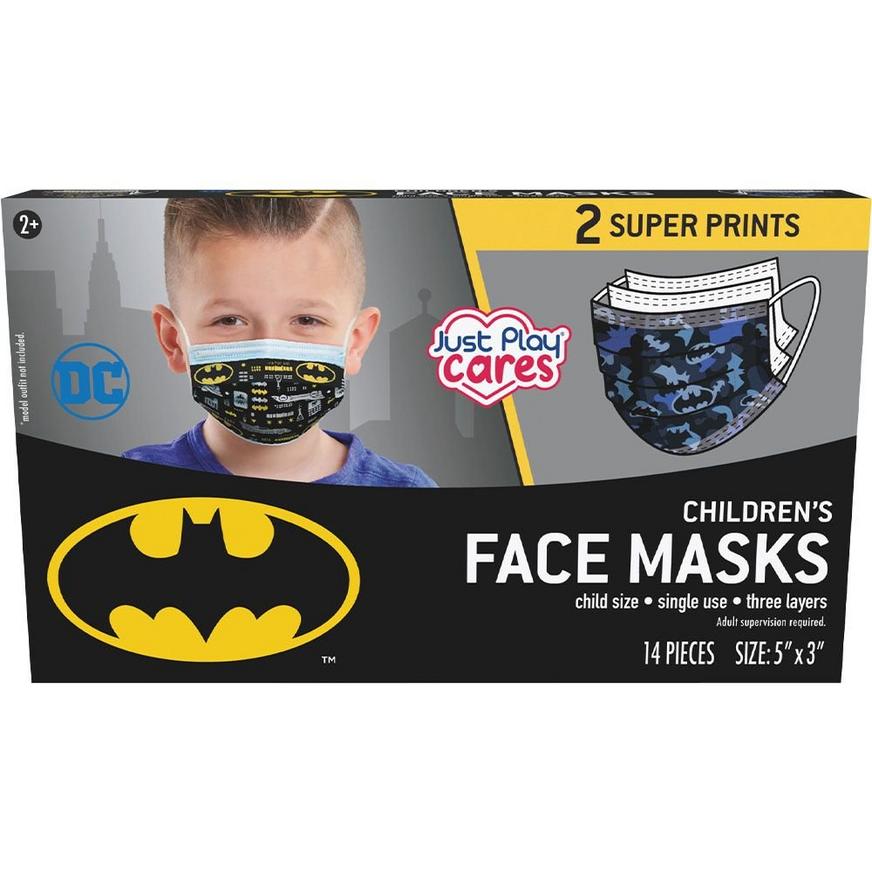 Batman Disposable Protective Face Masks for Kids, Ages 8 and Up, 14ct