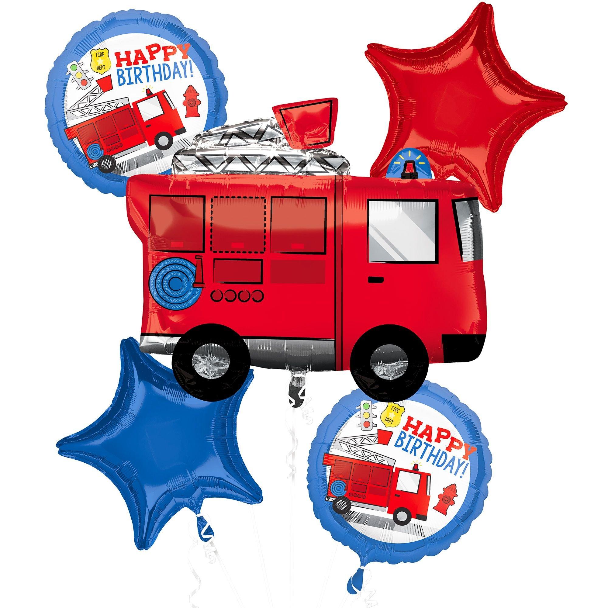 First Responder Birthday Foil Balloon Bouquet, 5pc