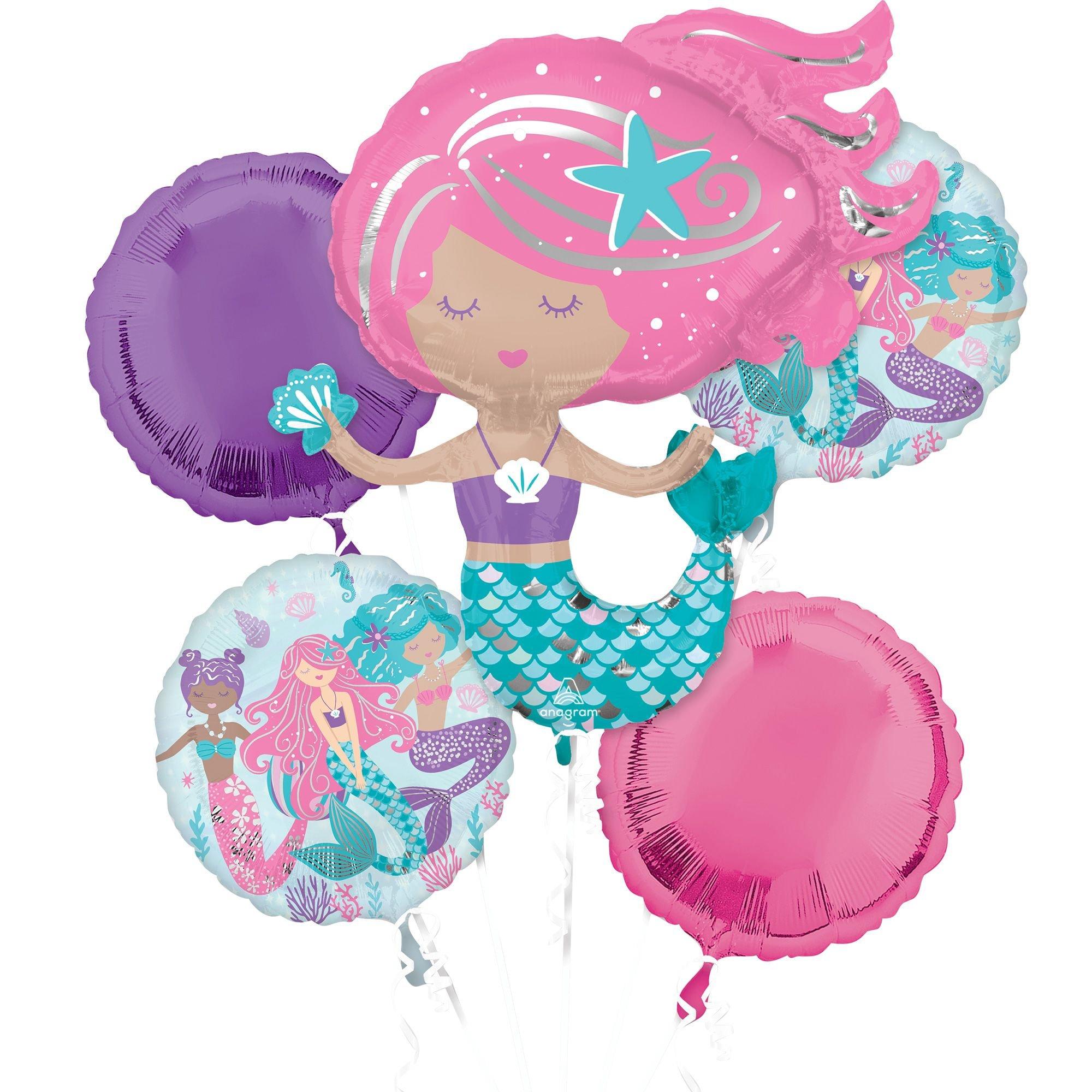 Shimmering Mermaid Foil Balloon Bouquet 5pc Party City