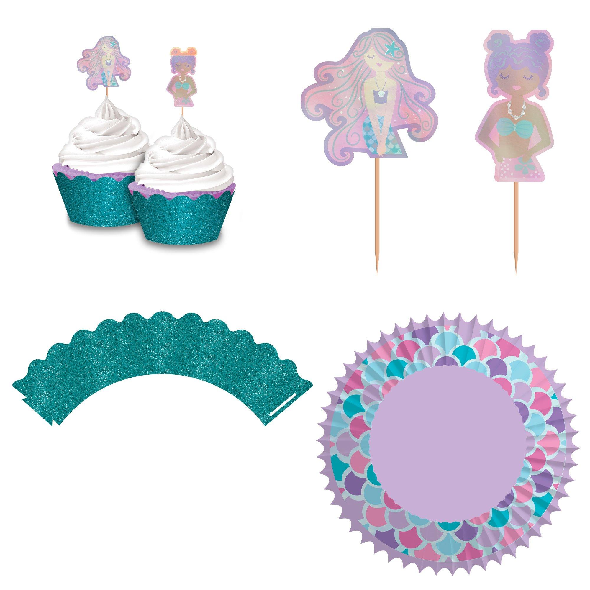 Shimmering Mermaids Cupcake Decorating Kit for 24 Guests