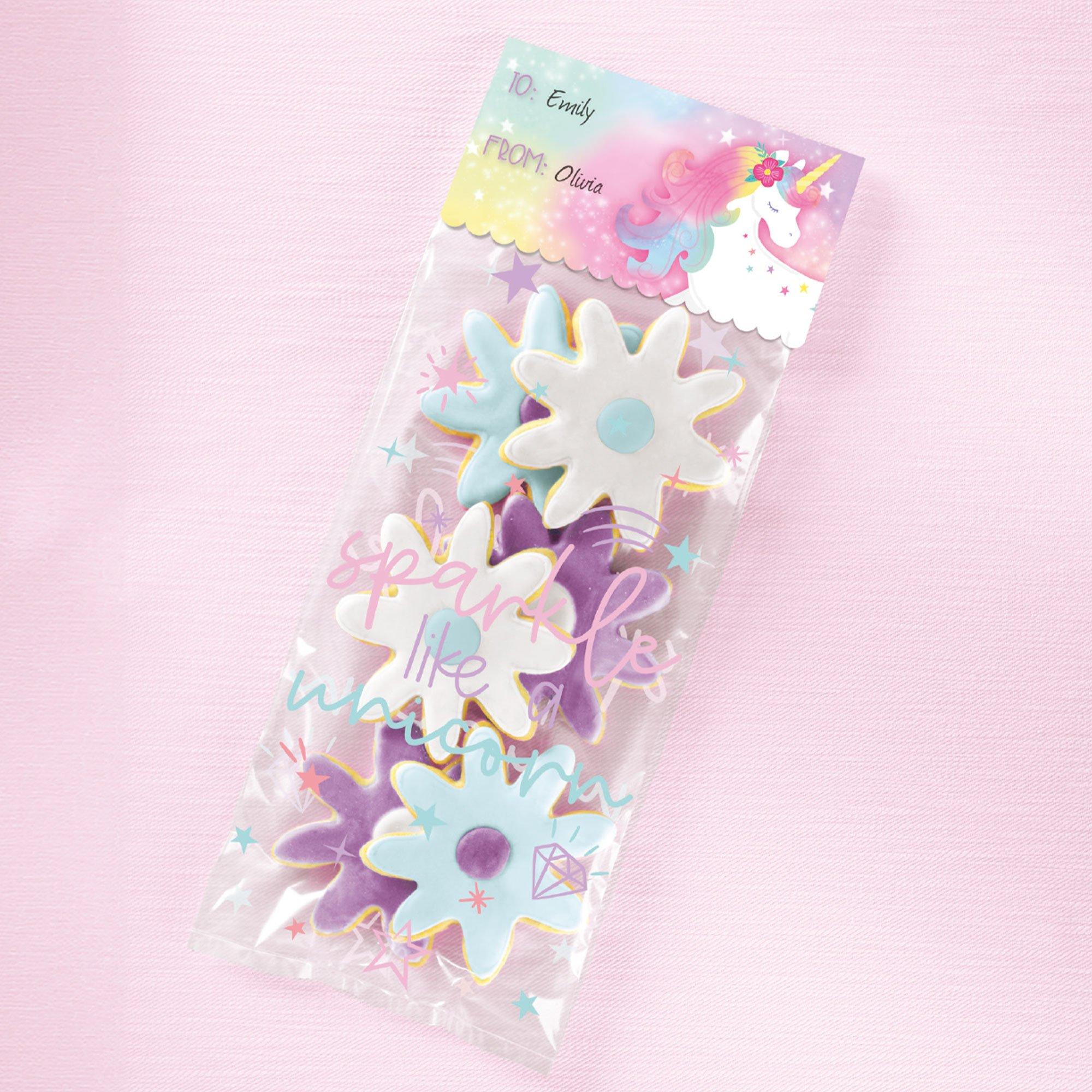 Enchanted Unicorn Cello Treat Bags with Header Cards, 20ct