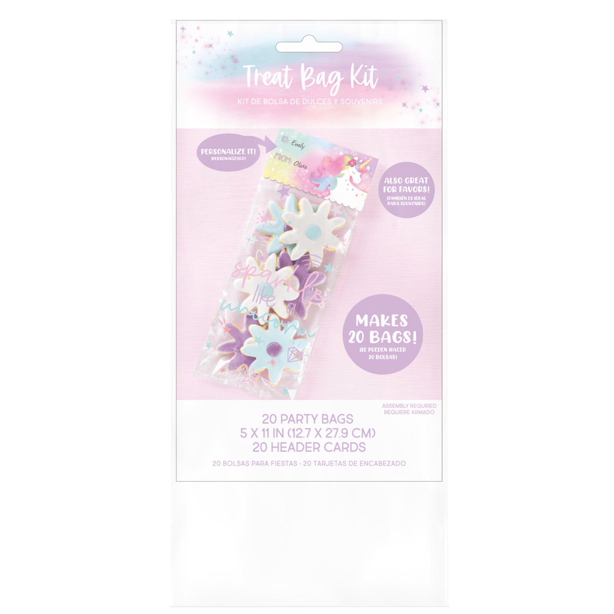 Enchanted Unicorn Cello Treat Bags with Header Cards, 20ct