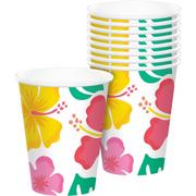 Summer Hibiscus Paper Cups, 9oz, 50ct