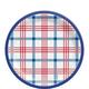 Summer Block Party Plaid Paper Dessert Plates, 7in, 18ct