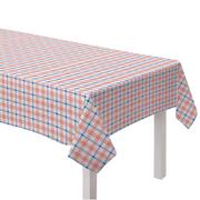 Summer Block Party Plaid Flannel-Backed Vinyl Table Cover, 52in x 90in