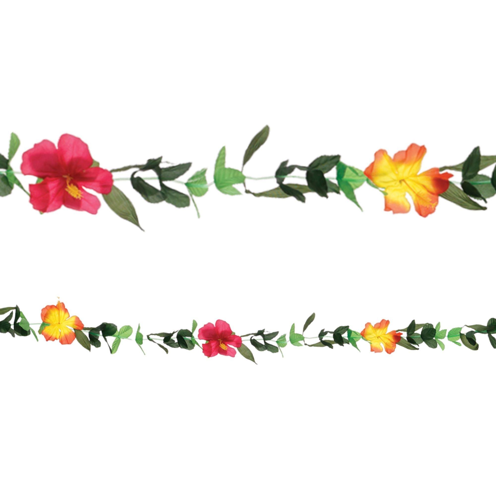 Pink & Yellow Fabric Floral Garland, 100ft Party City