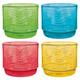 Multicolor Embossed Tiki Plastic Stacking Cups, 12oz, 4ct