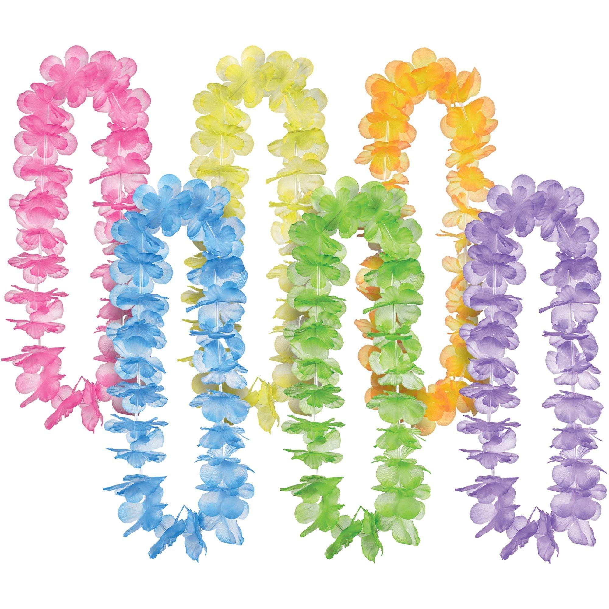 Multicolor Fabric Leis for Kids, 30in, 6ct