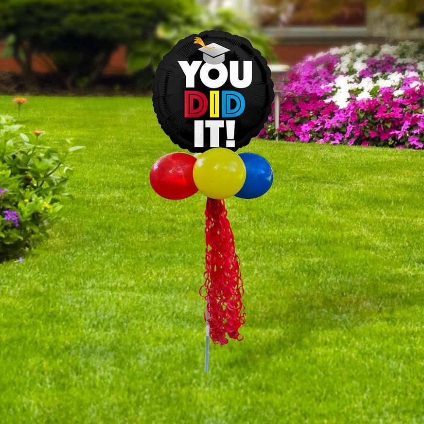 Air-Filled You Did It Graduation Foil & Latex Balloon Yard Sign, 5.75ft
