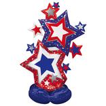 Airloonz Patriotic Star Cluster Foil Balloon, 5.25ft