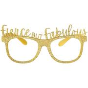 Glitter Gold Fierce & Fabulous Plastic Glasses, 6in x 2.8in, 6ct